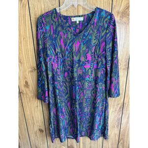Jude Connally Geometric Feather Lexi Shift Dress Multicolor Womens Size Small